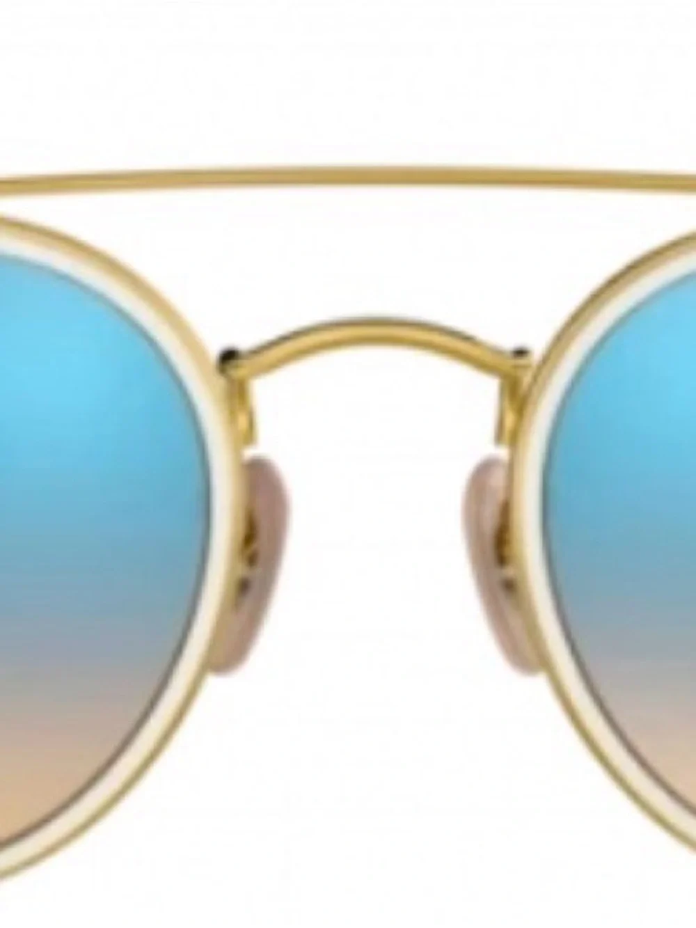 Ray-Ban Gold Frame Sunglasses with Blue Lenses